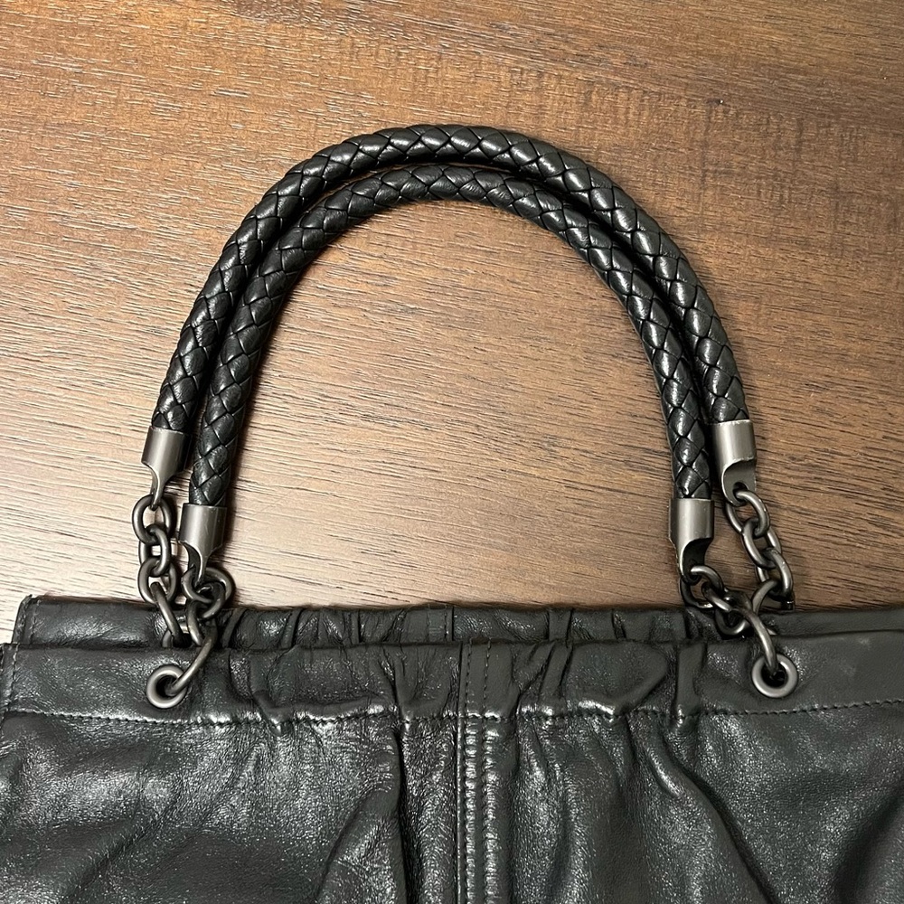 Bottega Veneta Black Leather Tote – Vintage / Intrecciato Handles – 17” - Picture 16 of 16